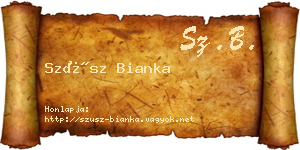 Szüsz Bianka névjegykártya
